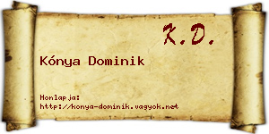 Kónya Dominik névjegykártya