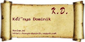 Kónya Dominik névjegykártya